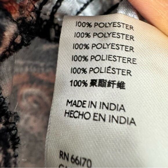 Free People Dare Me Velvet Blouse In Black Combo size XS - Picture 7 of 9